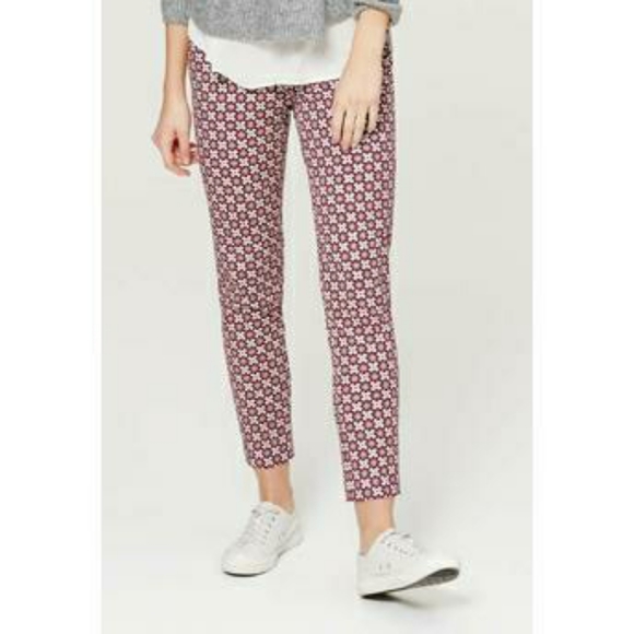 LOFT Pink Print Julie Skinny Pants Size 10 Floral - Picture 13 of 13